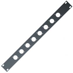 RS292 - 1 unit Rack panel 8 holes black