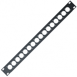 1 unit Rack panel 16 holes XLR black