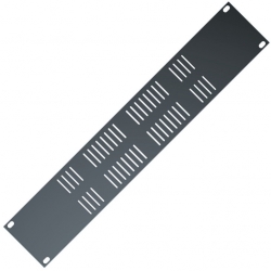 RS277 - 2 units Rack black panel with ventilation holes