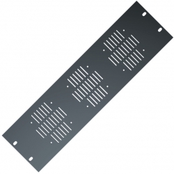 RS278 - 3 units Rack black panel with ventilation holes