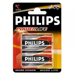 Philips PowerLife LR14 Mezza torcia alcalina 1,5V Bl.2pz