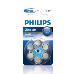 Philips 675 batteria Zinc-Air 1,4V x apparecchi acustici Bl.6pz
