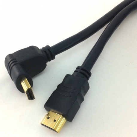 Cavo HDMI/HDMI 90Â° 28AWG V1.4 cont. dorati Mt.1,5