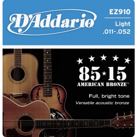 D'ADDARIO EZ910 - SET CHITARRA ACUSTICA LIGHT 