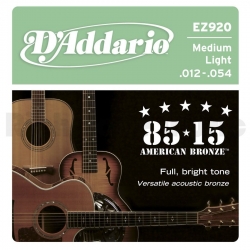 D'ADDARIO EZ912 - SET CHITARRA ACUSTICA MEDIUM LIGHT 