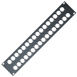 RS295 - 2 units Rack panel 32 holes XLR black