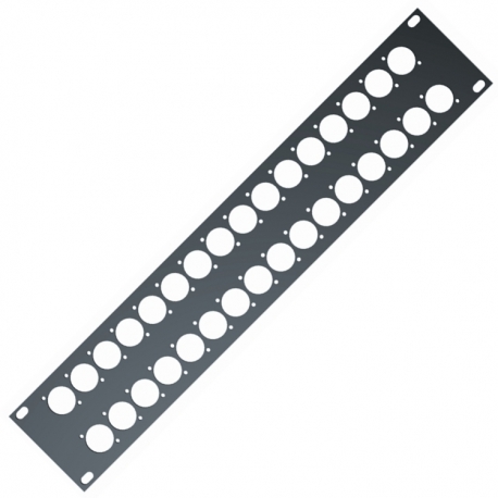 RS295 - 2 units Rack panel 32 holes XLR black