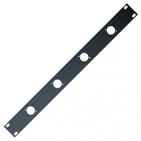 RS289 - 1 unit Rack panel 4 holes XLR black