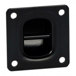 Aggancio in metallo nero per sospensione casse 75x75x25mm