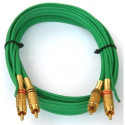 Cavo verde 4M. rca dorati Mt.1