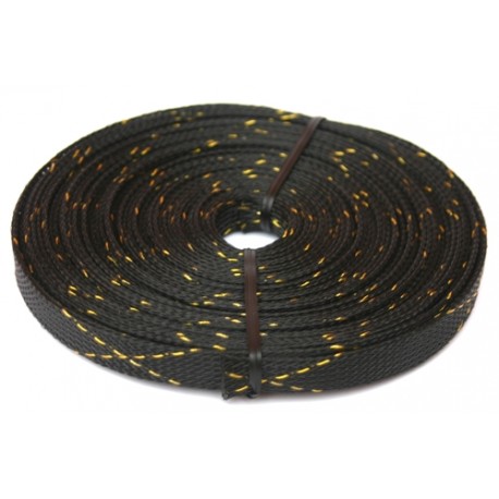 Guaina trecciata nera+spirale oro ø 12mm 