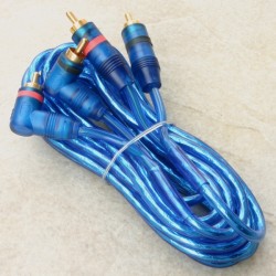 Cavo twistato blue trasparente Ø 5mm 4M. rca dorati Mt. 0,50