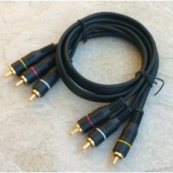 Cavo A/V Ø 6+4+4mm 6M rca dorati Mt. 0,70