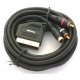 Cavo scart S-Video +2M rca dorato. Mt. 2