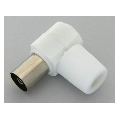 Femmina antenna TV 90Â° a vite nichel/pvc bianco