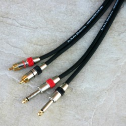 Cavo noiseless ultraflex 2 M.Rca /2M. 6.3mm dorati/nichel