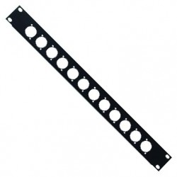 RS243 - 1 Unit Rack panel 12 XLR holes black