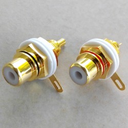Coppia femmine rca da pannello dorate/teflon