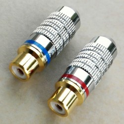 Coppia femmine rca dorate/cromo Ã˜ 6,3mm